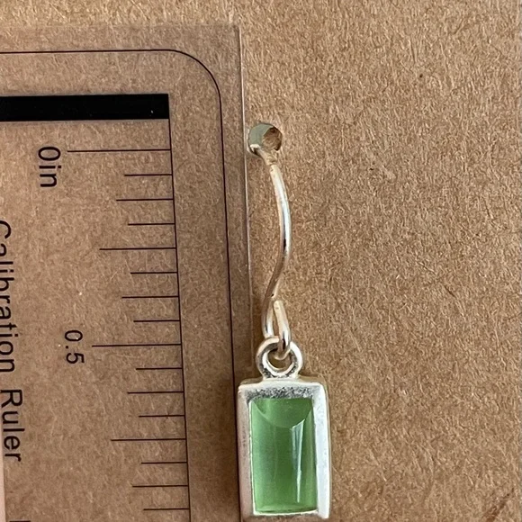 Sterling Silver and Jade Earrings - Picture 3 of 6